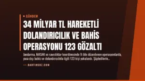 34 Milyar TL Hareketli Dolandırıcılık ve Bahis Operasyonu 123 Gözaltı