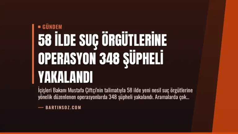 58 İlde Suç Örgütlerine Operasyon 348 Şüpheli Yakalandı