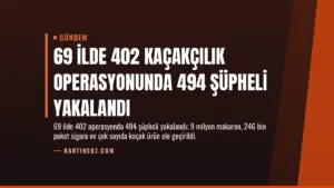 69 İlde 402 Kaçakçılık Operasyonunda 494 Şüpheli Yakalandı