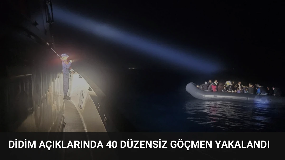 Didim açıklarında 40 düzensiz göçmen yakalandı
