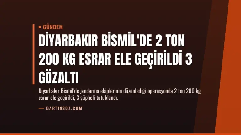 Diyarbakır Bismil’de 2 Ton 200 Kg Esrar Ele Geçirildi 3 Gözaltı