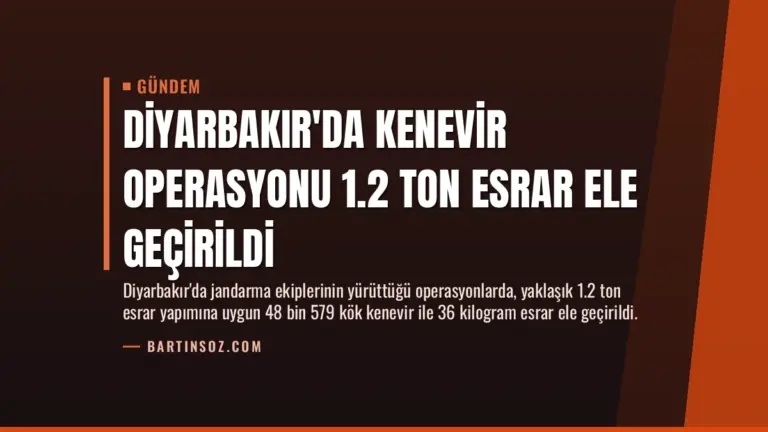 Diyarbakır’da Kenevir Operasyonu 1.2 Ton Esrar Ele Geçirildi