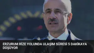 Erzurum Rize yolunda ulaşım süresi 5 dakikaya düşüyor