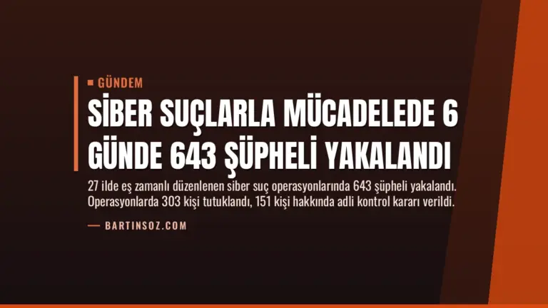 Siber Suçlarla Mücadelede 6 Günde 643 Şüpheli Yakalandı
