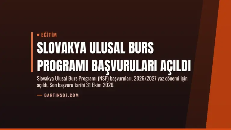 Slovakya Ulusal Burs Programı Başvuruları Açıldı