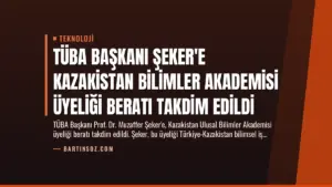 TÜBA Başkanı Şeker’e Kazakistan Bilimler Akademisi Üyeliği Beratı Takdim Edildi
