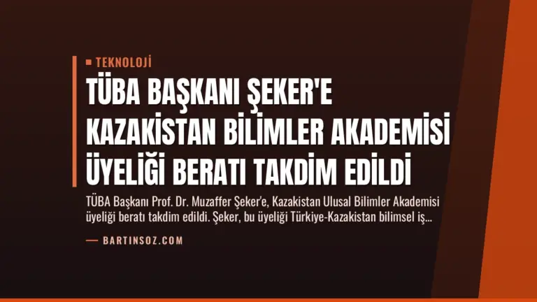 TÜBA Başkanı Şeker’e Kazakistan Bilimler Akademisi Üyeliği Beratı Takdim Edildi
