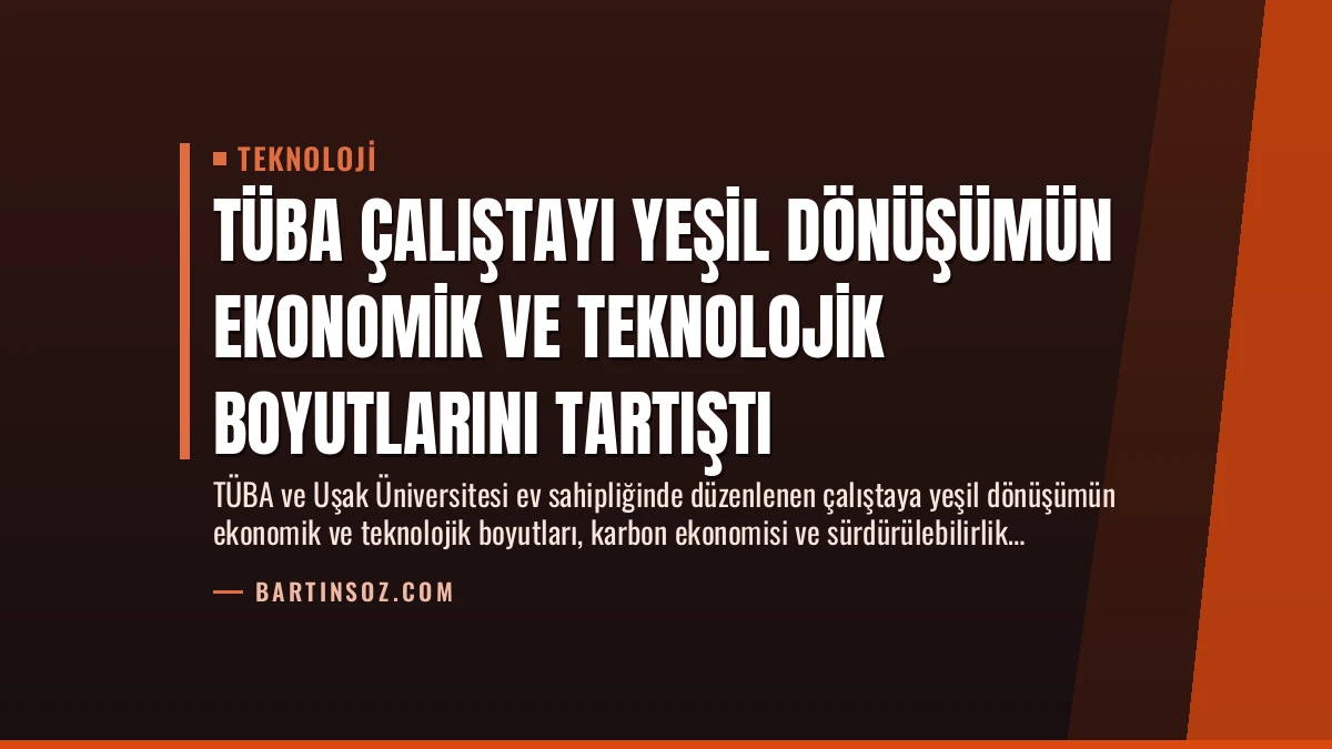 TÜBA Çalıştayı Yeşil Dönüşümün Ekonomik ve Teknolojik Boyutlarını Tartıştı