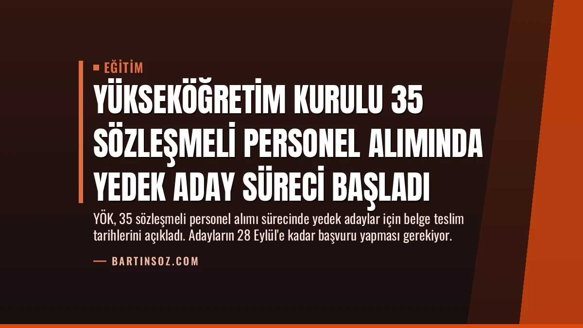 Yükseköğretim Kurulu 35 Sözleşmeli Personel Alımında Yedek Aday Süreci Başladı